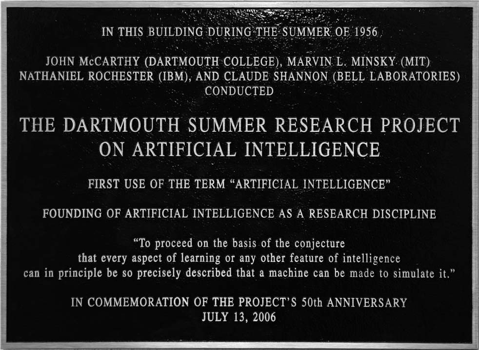 Monumen Dartmouth College Founding of AI